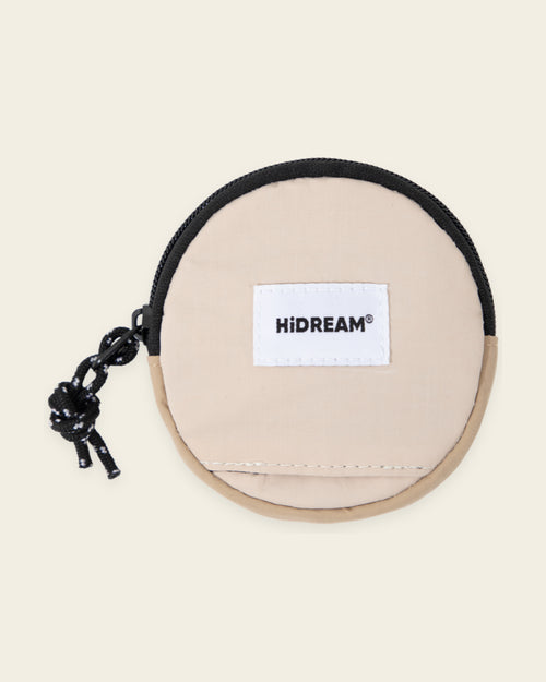 Milk Brown round dog poo bag dispenser shown from the front