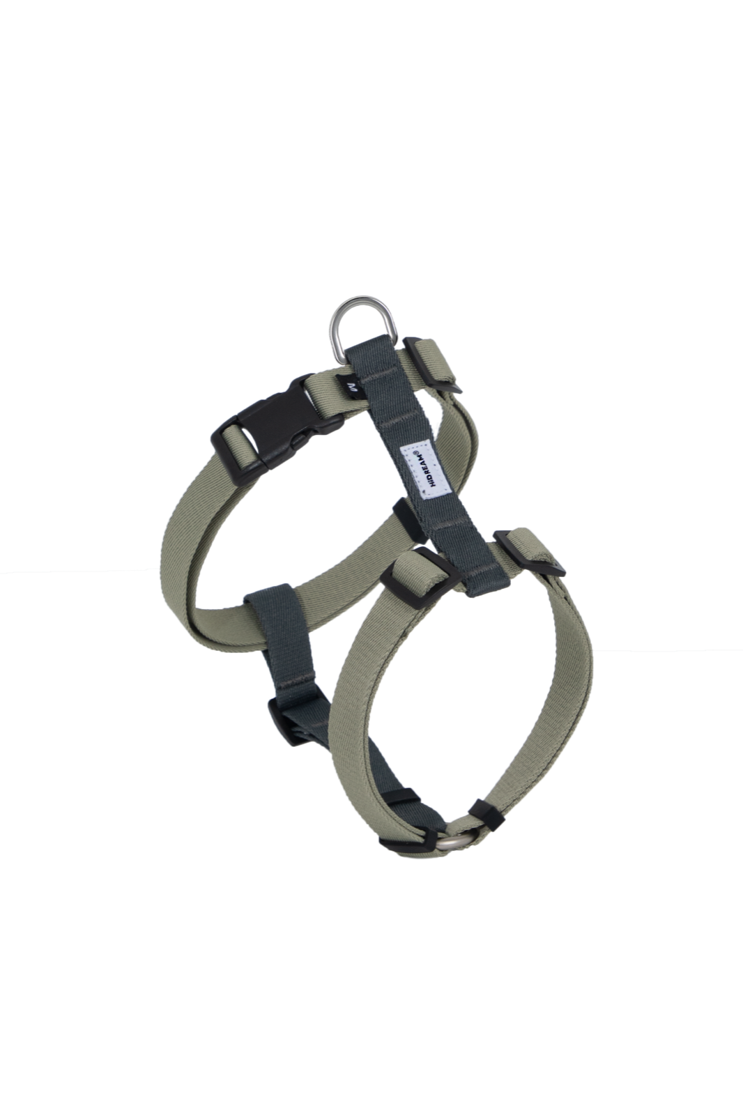 Olive and grey Valley Harness shown from the front